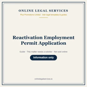 Reactivation Employment Permit Application – guide