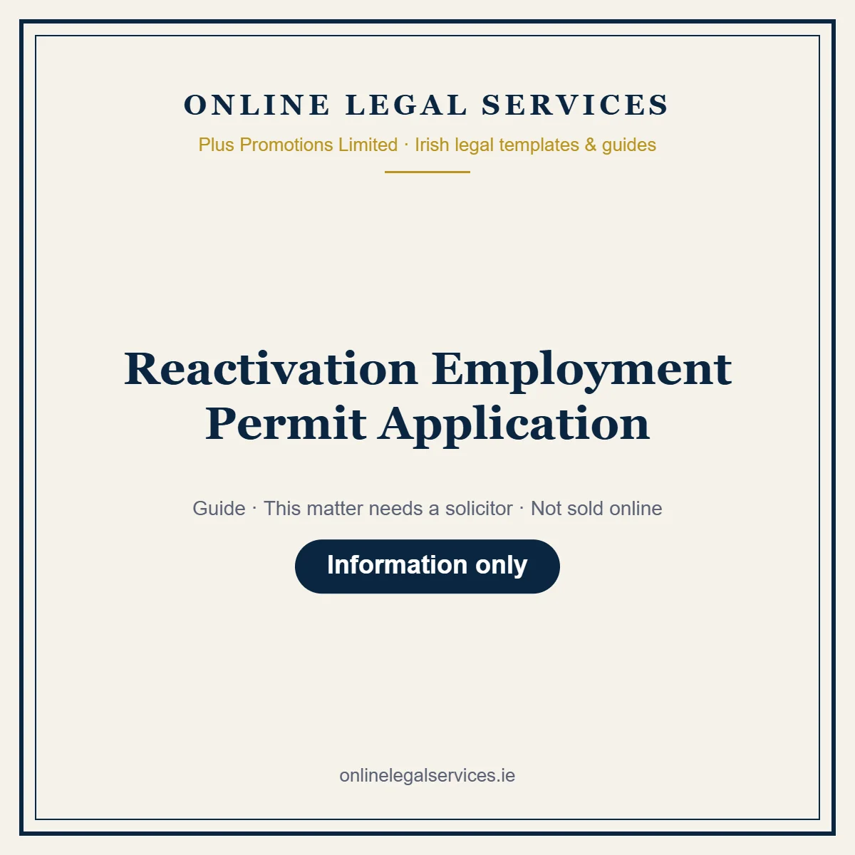 Reactivation Employment Permit Application – guide