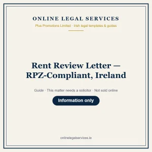 Rent Review Letter — RPZ-Compliant, Ireland – guide