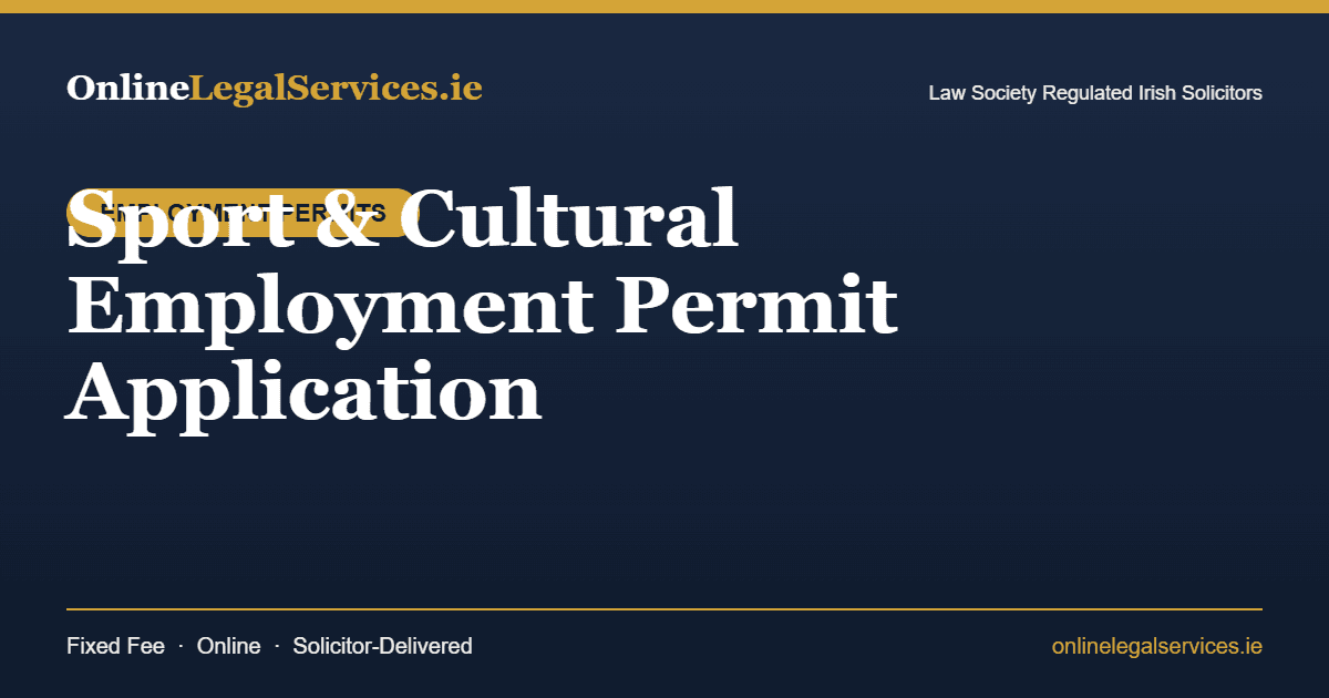 Sport & Cultural Employment Permit Application