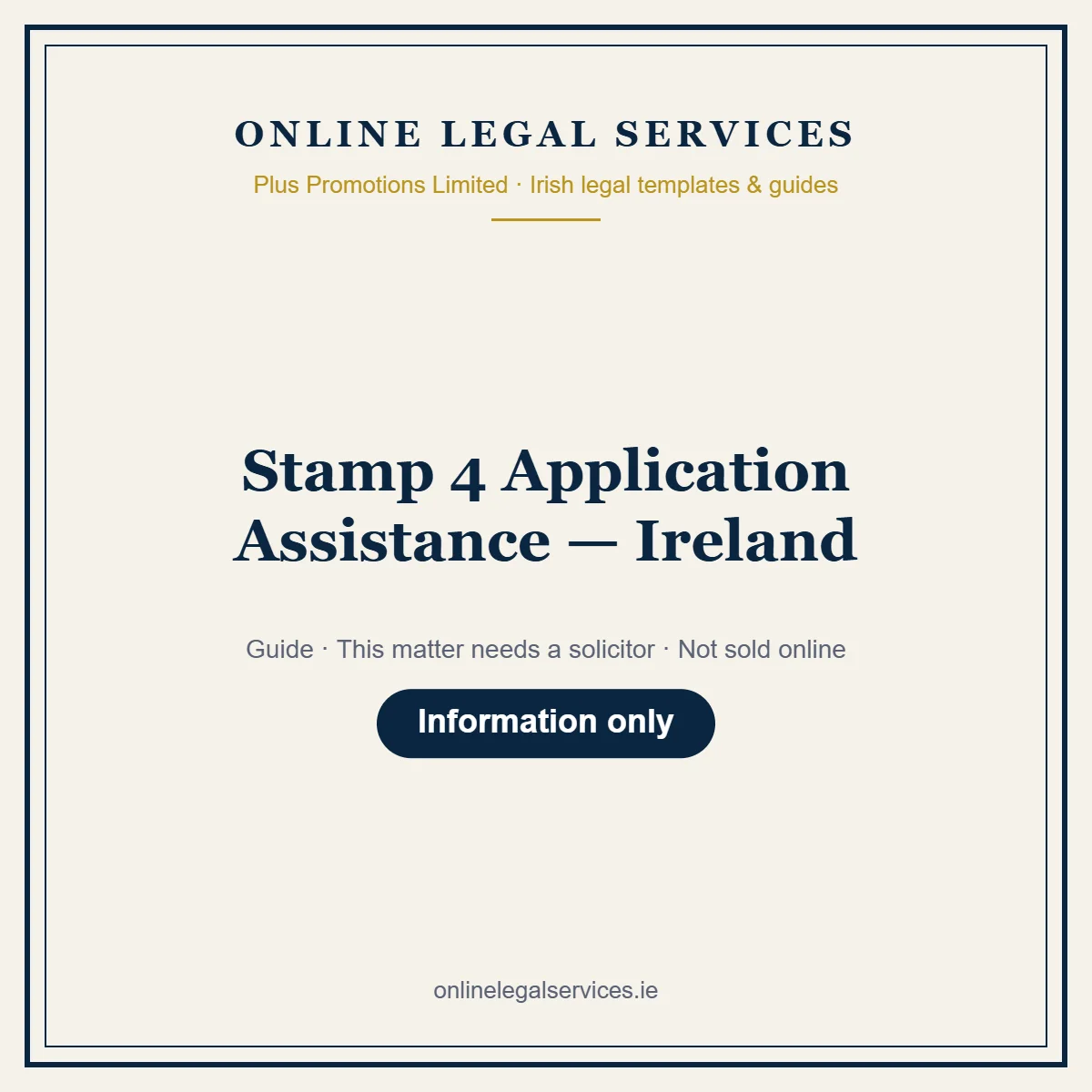 Stamp 4 Application Assistance — Ireland – guide