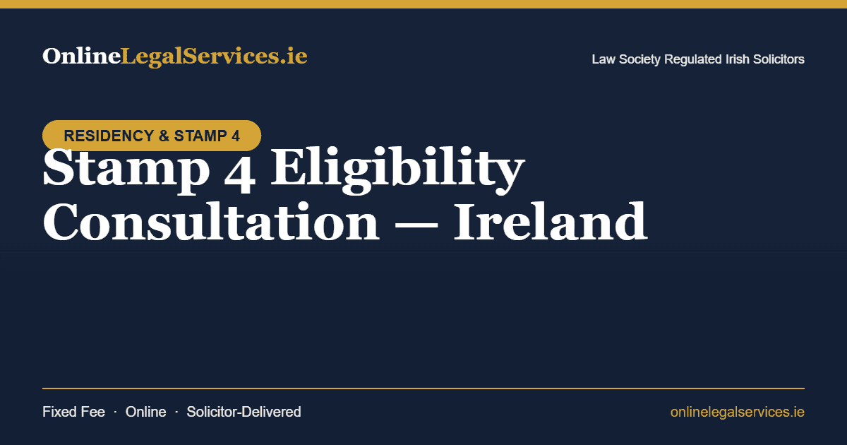 Stamp 4 Eligibility Consultation — Ireland