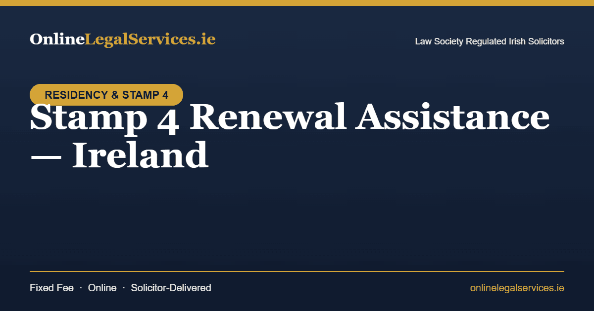 Stamp 4 Renewal Assistance — Ireland