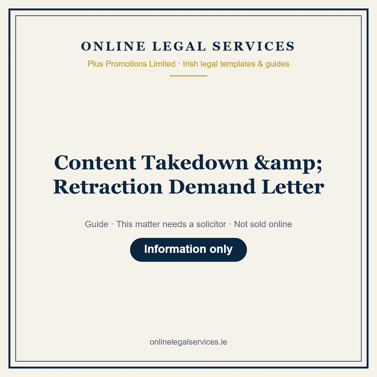 Content Takedown & Retraction Demand Letter – guide