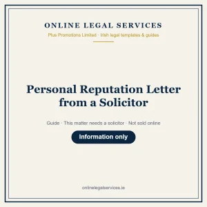 Personal Reputation Letter from a Solicitor – guide