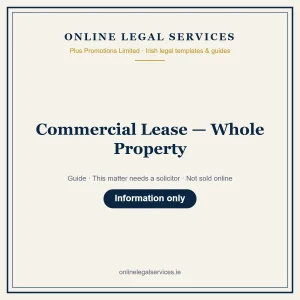 Commercial Lease — Whole Property — Guide – guide