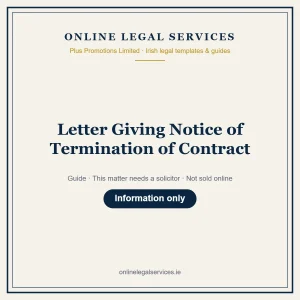 Letter Giving Notice of Termination of Contract — Guide – guide