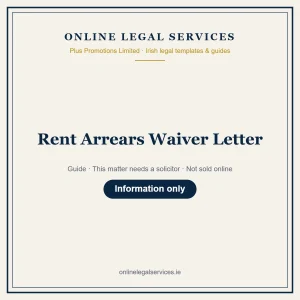 Rent Arrears Waiver Letter — Guide – guide