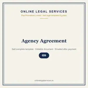 Agency Agreement — Digital (Self-Complete) — self-complete template | OnlineLegalServices.ie