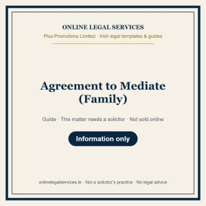 Agreement to Mediate (Family) – guide