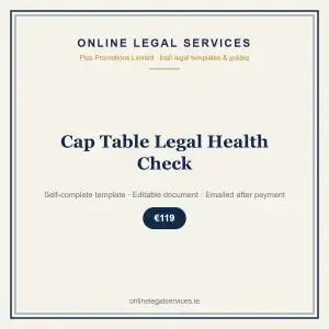Cap Table Legal Health Check — self-complete template | OnlineLegalServices.ie