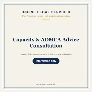 Capacity & ADMCA Advice Consultation — information guide | OnlineLegalServices.ie