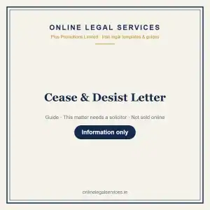 Cease & Desist Letter — information guide | OnlineLegalServices.ie