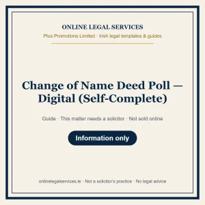 Change of Name Deed Poll — Digital (Self-Complete) – guide