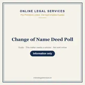 Change of Name Deed Poll — information guide | OnlineLegalServices.ie