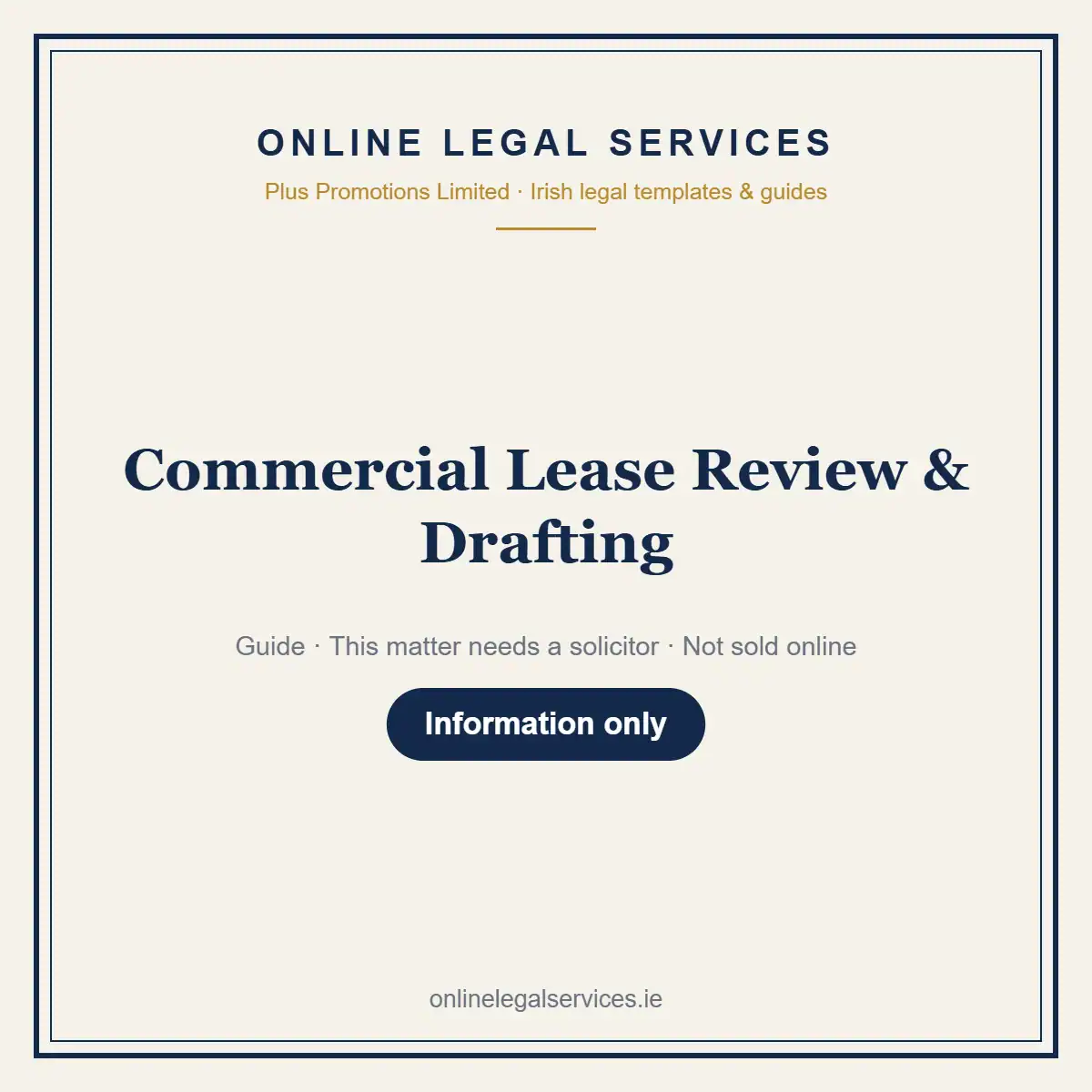 Commercial Lease Review & Drafting — information guide | OnlineLegalServices.ie
