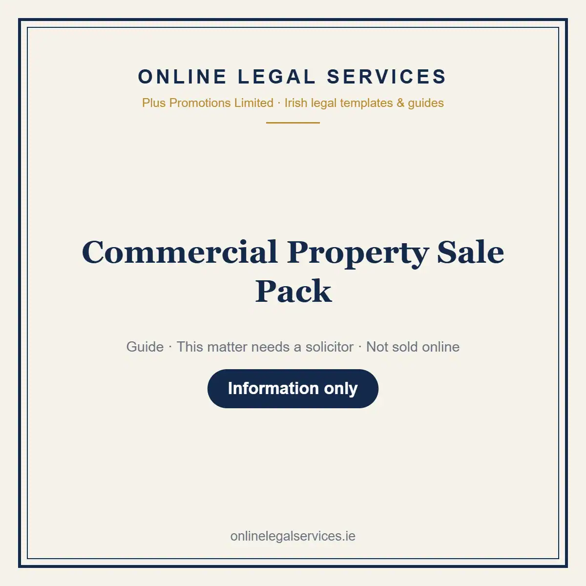 Commercial Property Sale Pack — information guide | OnlineLegalServices.ie