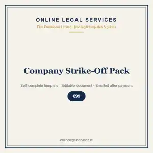 Company Strike-Off Pack — self-complete template | OnlineLegalServices.ie