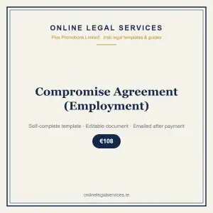 Compromise Agreement (Employment) — Digital (Self-Complete) — self-complete template | OnlineLegalServices.ie