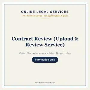 Contract Review (Upload & Review Service) — information guide | OnlineLegalServices.ie