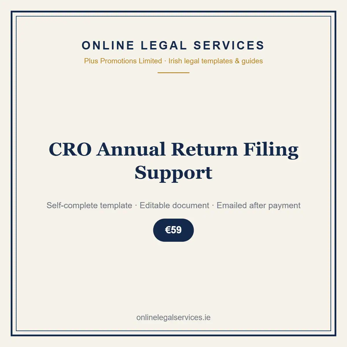 CRO Annual Return Filing Support — self-complete template | OnlineLegalServices.ie