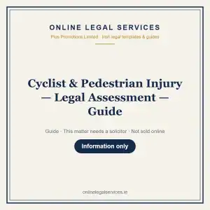 Cyclist & Pedestrian Injury — Legal Assessment — Guide — information guide | OnlineLegalServices.ie