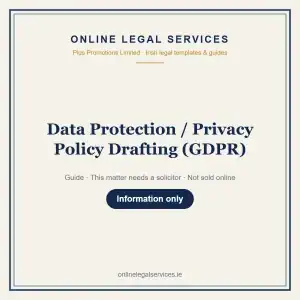 Data Protection / Privacy Policy Drafting (GDPR) — information guide | OnlineLegalServices.ie