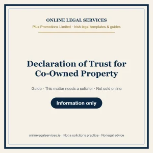 Declaration of Trust for Co-Owned Property – guide