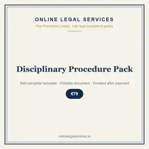 Disciplinary Procedure Pack — self-complete template | OnlineLegalServices.ie