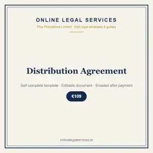 Distribution Agreement — self-complete template | OnlineLegalServices.ie