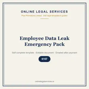 Employee Data Leak Emergency Pack — self-complete template | OnlineLegalServices.ie