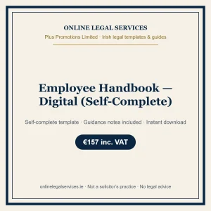 Employee Handbook — Digital (Self-Complete) – self-complete Irish legal template