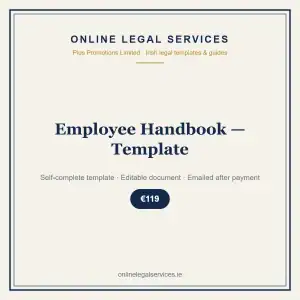 Employee Handbook — Template — self-complete template | OnlineLegalServices.ie