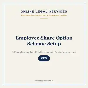 Employee Share Option Scheme Setup — self-complete template | OnlineLegalServices.ie