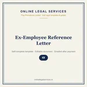 Ex-Employee Reference Letter — Digital (Self-Complete) — self-complete template | OnlineLegalServices.ie