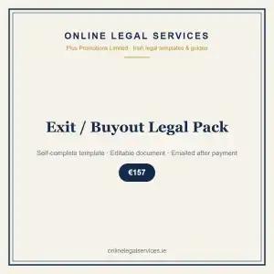 Exit / Buyout Legal Pack — self-complete template | OnlineLegalServices.ie