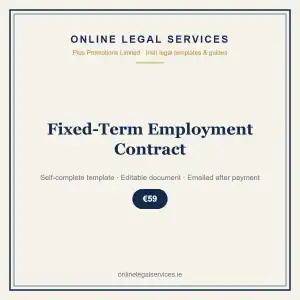 Fixed-Term Employment Contract — Digital (Self-Complete) — self-complete template | OnlineLegalServices.ie