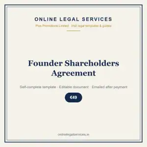 Founder Shareholders Agreement — self-complete template | OnlineLegalServices.ie