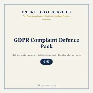 GDPR Complaint Defence Pack — self-complete template | OnlineLegalServices.ie
