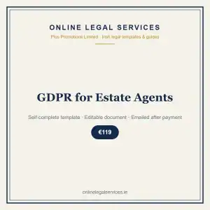 GDPR for Estate Agents — self-complete template | OnlineLegalServices.ie