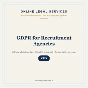 GDPR for Recruitment Agencies — self-complete template | OnlineLegalServices.ie