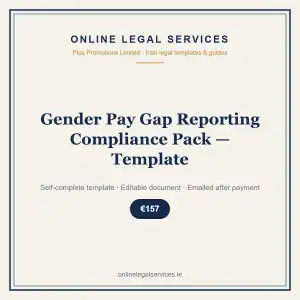 Gender Pay Gap Reporting Compliance Pack — Template — self-complete template | OnlineLegalServices.ie