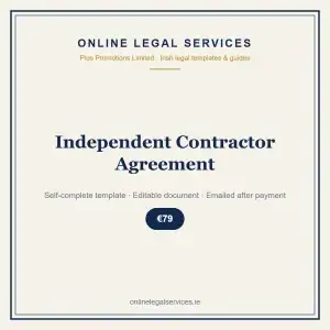 Independent Contractor Agreement — self-complete template | OnlineLegalServices.ie