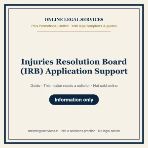 Injuries Resolution Board (IRB) Application Support – guide