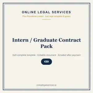 Intern / Graduate Contract Pack — self-complete template | OnlineLegalServices.ie