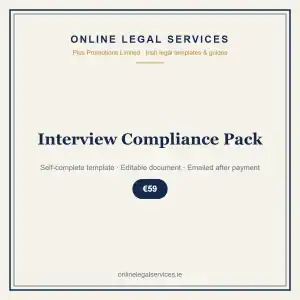Interview Compliance Pack — self-complete template | OnlineLegalServices.ie