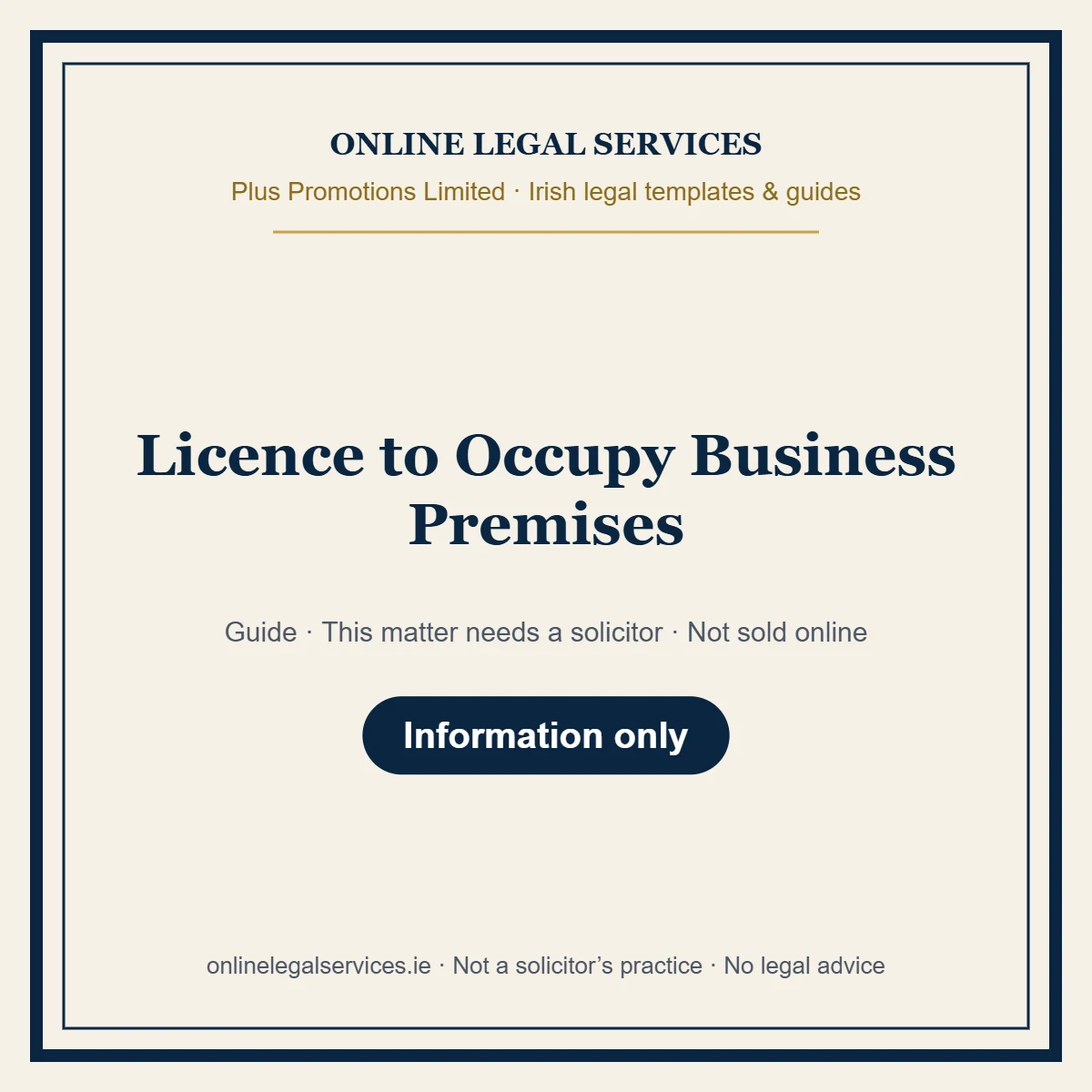 Licence to Occupy Business Premises – guide