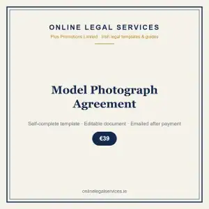 Model Photograph Agreement — Digital (Self-Complete) — self-complete template | OnlineLegalServices.ie