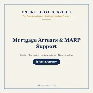 Mortgage Arrears & MARP Support — information guide | OnlineLegalServices.ie