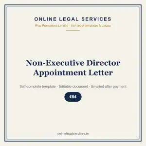Non-Executive Director Appointment Letter — Digital (Self-Complete) — self-complete template | OnlineLegalServices.ie